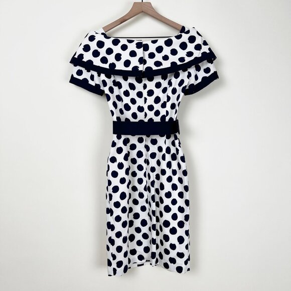 Rare Arnold Scaasi Vintage Polka Dot Midi Dress Pin-Up Cocktail Party 70's 80's - Picture 6 of 7